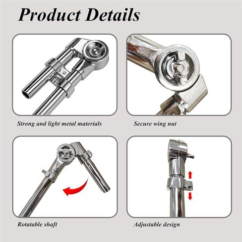 2 PCS Tom Drum Brackets, Tom Stand Mount Holder Percussion Clamp, Adjustable Bass Drum Mounting Bracket, Hardware Parts Musical Instrument Replacement Accessory for Sound Drums in Saudi Arabia