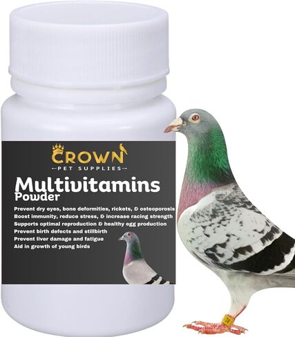 مسحوق متعدد الفيتامينات للحمام - تركيبة فيتامين نهائية للسباق والتكاثر - يدعم النمو وقوة العظام والصحة الإنجابية وصحة الريش - يعزز ذروة الأداء والرفاهية 50 جرام in Kuwait