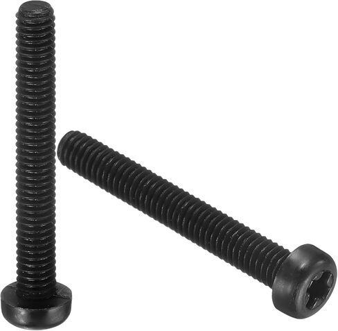 uxcell 100Pcs M3x8mm Threaded Nylon Phillips Cross Pan Head Machine Screws Bolts Black in Saudi Arabia