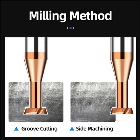 Carbide T Slot Milling Cutter CNC Tools Metal Aluminium Steel Machining Tungsten T-Groove End Mills 1Pcs(UNCOATED_D12X60L) in Kuwait