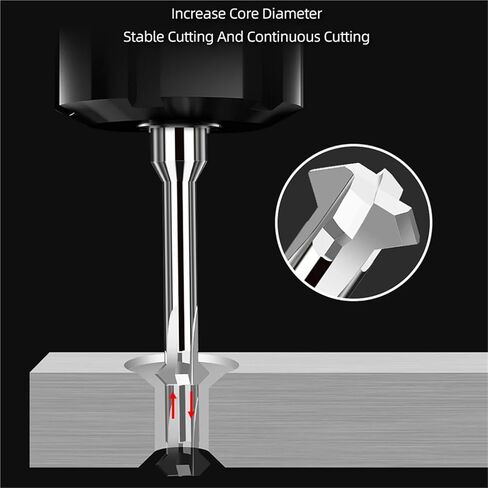 Carbide Chamfer Milling Cutter Tungsten Steel Chamfering Upper Lower Metal CNC End Mills 1Pcs(90 Degree,UNCOATED_D4X50L) in Kuwait