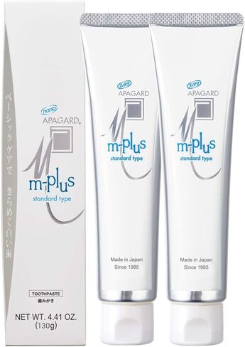 APAGARD® M-Plus, Sangi's Nano-Hydroxyapatite Toothpaste for Naturally Whiter Teeth, No Fluoride, for Family use, 125g / 4.4 oz, Mild Mint Flavor, Pack of 2 in Kuwait