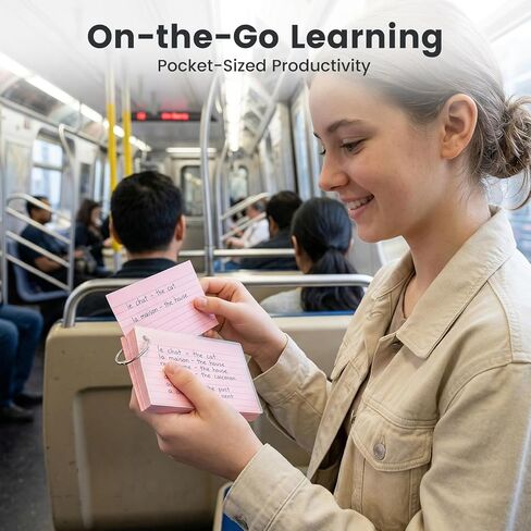 250 قطعة من بطاقات الفهرس المسطرة مع حلقات، وبطاقات فلاش ملونة مع أغطية بطاقات ملاحظات مبطنة في 5 ألوان لدراسة كلية المدرسة التعليمية 3 × 5 بوصات in Kuwait