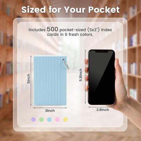 250 قطعة من بطاقات الفهرس المسطرة مع حلقات، وبطاقات فلاش ملونة مع أغطية بطاقات ملاحظات مبطنة في 5 ألوان لدراسة كلية المدرسة التعليمية 3 × 5 بوصات in Kuwait