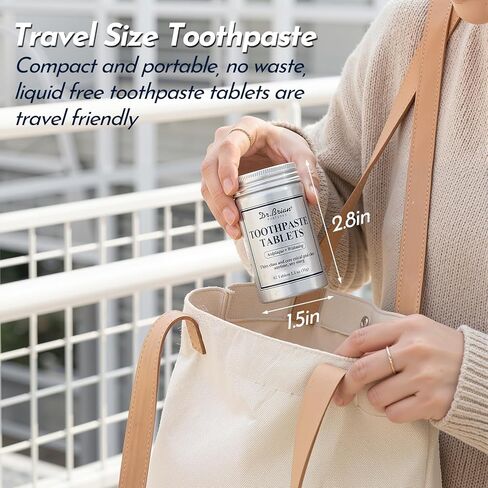 Dr.Brian Toothpaste Tablets - Nano Hydroxyapatite Toothpaste, Fluoride & Plastic Free, Eco & Travel Friendly Chewable Tablet, Remineralizing & Natural Whitening Mouthwash Tablets, 62 Tabs in Kuwait