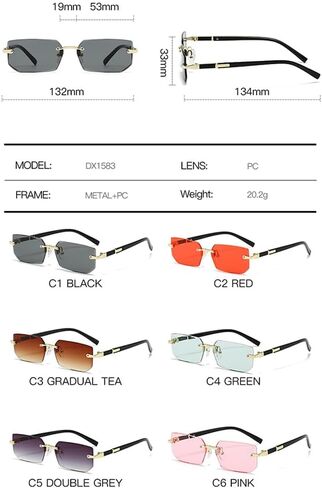 Rimless Sunglasses with Multiple Lens Options, Lightweight for Everyday & Outdoor Use - Unisex Design in Saudi Arabia