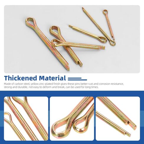 Glarks 136pcs 9 Sizes Cotter Pin Clips Key Fastner Fitting Assortment Kit M2 M3 M4 M5 M6 Colored Zinc Split Pin Fastener Clips for Automotive, Cars, Trucks, Lawn Mower, Small Engine Repair in Saudi Arabia