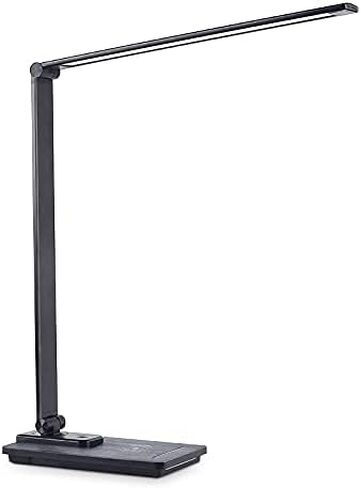 LED Desk Lamp for Office Home: Desk Light with Classic 25 Min Pomodoro Timer, Clock LCD Display - 5 Color Stepless Dimming Adjustable Flexible Gooseneck, Lighting Table Lamp for Reading Study Drafting in Saudi Arabia