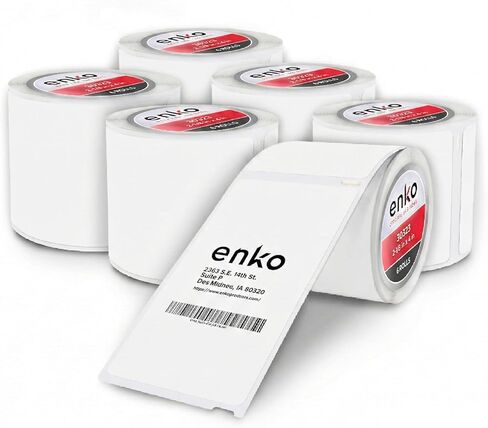 enKo (6 بكرات، 1320 ملصقًا) ملصقات العناوين والشحن 30323 (2-1/8 × 4 بوصات) متوافقة مع Dymo LabelWriter in Kuwait