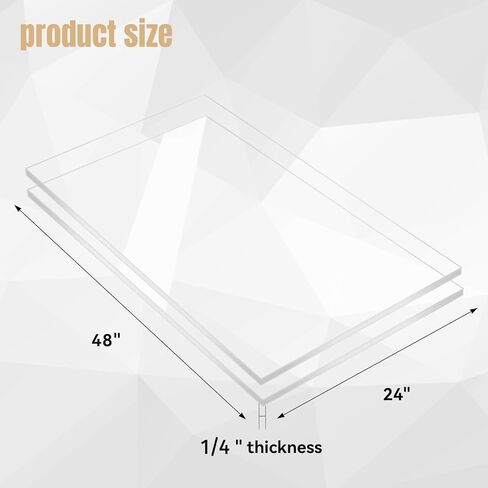 صفائح زجاج شبكي مقاس 24 × 48 بوصة من WEWLINE مكونة من قطعتين بسمك 1/4 بوصة (6 مم) من صفائح الأكريليك للمشاريع الثقيلة التي تصنعها بنفسك، والحواجز الواقية، والحرف اليدوية، والاستخدام الداخلي/الخارجي in Kuwait