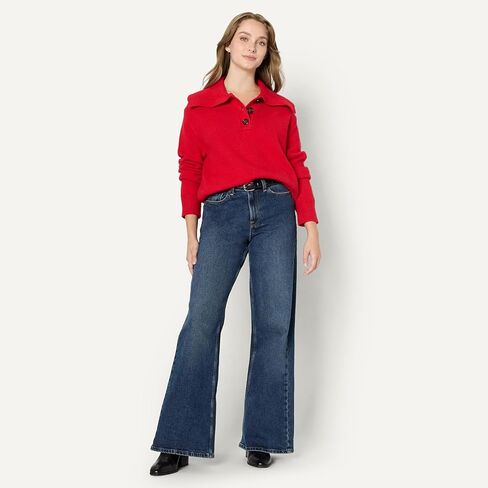 Amazon Essentials (Demi's Pick) Women's Relaxed-Fit Button Collar Sweater in Saudi Arabia