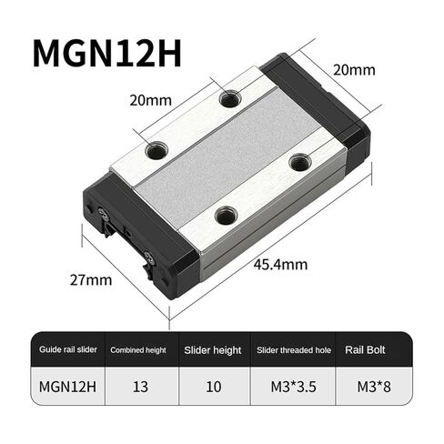 1 Piece of MGN12H Linear Guide + 1 Piece of Black Stainless Steel Slide 600-1000mm(800mm) in Saudi Arabia