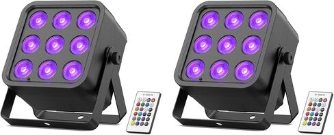 Rechargeable Stage Lights, 9 * 6W RGBWA UV 6-in-1 Battery Powered Par Lights, 6/8/10 CH Wireless Uplights DMX512 Control, Uplighting for Party, Wedding, Event, 1 Pack in Saudi Arabia