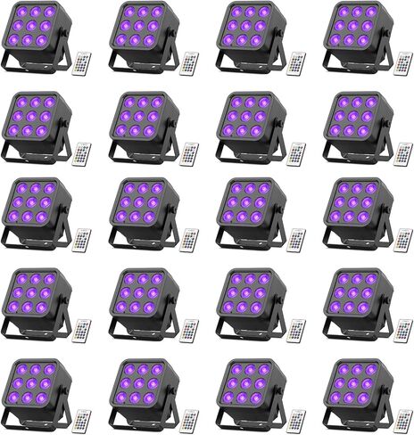 Rechargeable Stage Lights, 9 * 6W RGBWA UV 6-in-1 Battery Powered Par Lights, 6/8/10 CH Wireless Uplights DMX512 Control, Uplighting for Party, Wedding, Event, 1 Pack in Saudi Arabia