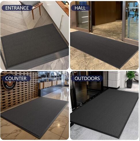Commercial Floor Mat Heavy Duty Trap Dirt and Moisture Entryway Doormat, Non-Slip Rubber Backing Rug, Door Mat for High Traffic Area, 2' x 4', Brown in Saudi Arabia