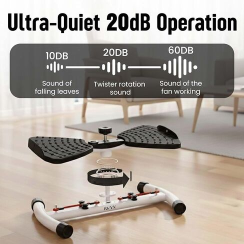 Waist Twister Machine with Digital Counter, Adjustable Twist Board with Resistance Bands, Noiseless Ab Trainer for Home Gym, 300 lbs Capacity, Tracks Time, Reps & Calories - Black in Saudi Arabia