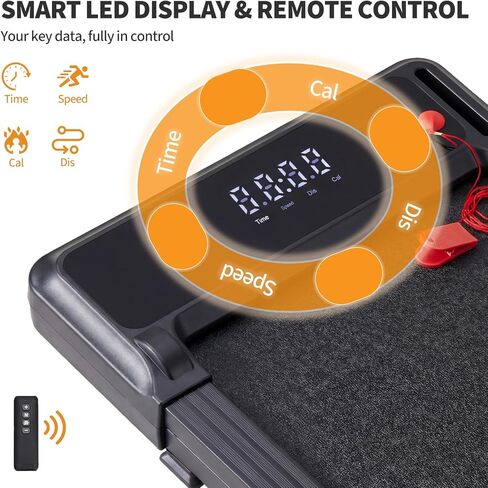 NEWBULIG وسادة المشي تحت المكتب، جهاز مشي كهربائي مدمج محمول مع جهاز تحكم عن بعد وشاشة LED للمكتب المنزلي، آلة لياقة بدنية هادئة، أسود in Kuwait