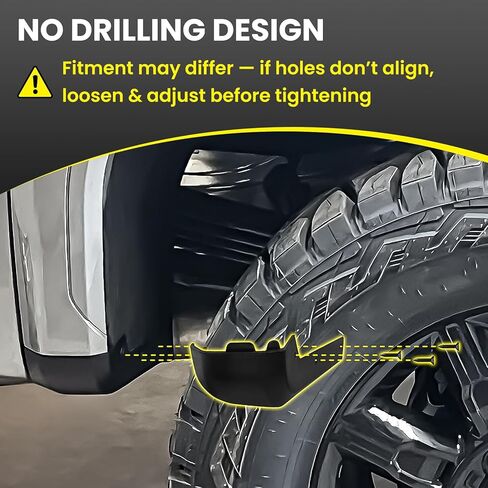 رفرف الطين مناسب لـ GMC Sierra 2500/3500 2020-2026، واقيات الطين متوافقة مع ملحقات GMC Sierra 2500/3500HD 2020-2026 2WD/4WD للعجلة الأمامية والخلفية طقم حذف واقي الطين in Kuwait