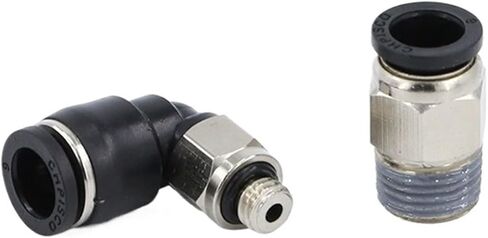 2PCS connector pneumatic air pipe quick PL4-M3 thread straight through PC4-M5 elbow 6-M5 right angle(PL4-M5C) in Saudi Arabia