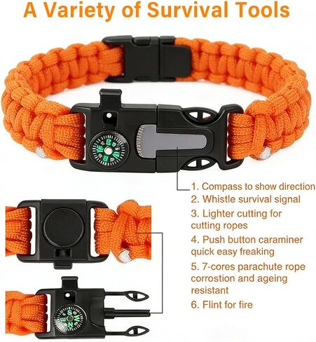 Outdoor Sports Foldable with Five in one Multifunctional Compass and Flint Rope in Saudi Arabia