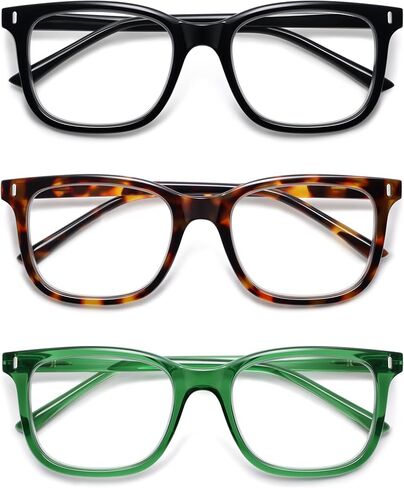 AMOMOMA Trendy Oversized Blue Light Stylish Readers for Women,Retro Square Cute Sturdy Computer Womens Reading Glasses AM6216 in Saudi Arabia