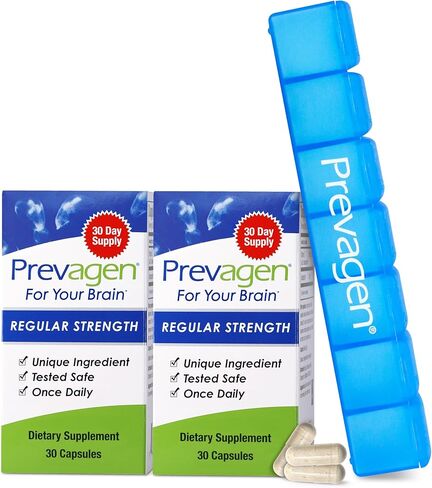 Prevagen Regular Strength - 30 Capsules (1 Month Supply) 10mg of Apoaequorin Plus Vitamin D3 in Kuwait