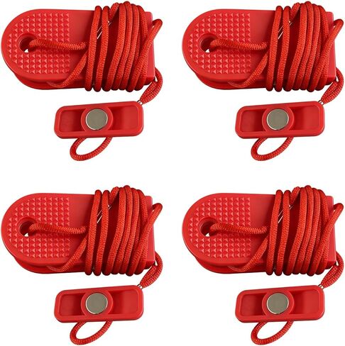 4-Pack Red Safety Keys for Home Fitness Equipment,Treadmill Magnet Safety Key, Treadmill Safety Key Replacement, Durable Plastic Construction for Secure Treadmill Operation in Kuwait