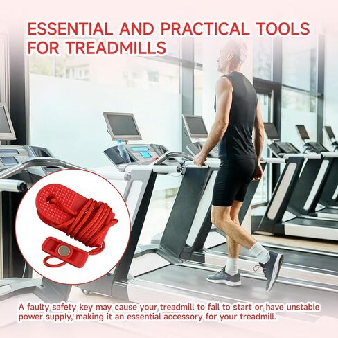 4-Pack Red Safety Keys for Home Fitness Equipment,Treadmill Magnet Safety Key, Treadmill Safety Key Replacement, Durable Plastic Construction for Secure Treadmill Operation in Kuwait