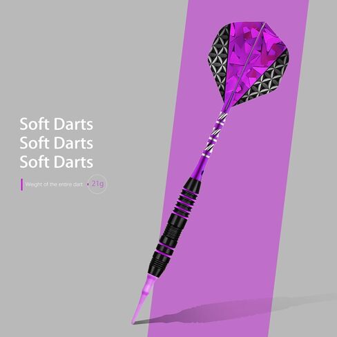 مجموعة سهام ذات أطراف ناعمة - مجموعات رؤوس بلاستيكية للسهام، 3 مجموعات رؤوس سهام احترافية من البلاستيك بعمود ألومنيوم 2BA نصائح بديلة سهام ناعمة احترافية، سهام بلاستيكية للوحة رمي السهام الإلكترونية in Kuwait