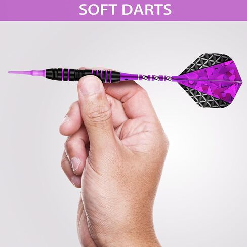 مجموعة سهام ذات أطراف ناعمة - مجموعات رؤوس بلاستيكية للسهام، 3 مجموعات رؤوس سهام احترافية من البلاستيك بعمود ألومنيوم 2BA نصائح بديلة سهام ناعمة احترافية، سهام بلاستيكية للوحة رمي السهام الإلكترونية in Kuwait