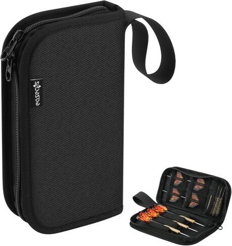 منظم محفظة رمي السهام - حقيبة تخزين مدمجة للسفر وحقيبة حمل للسهام الفولاذية ذات الأطراف الناعمة، تحمل 3 سهام مجمعة، طرف، عمود، طيران وإكسسوارات، مناسبة للاعبي بطولات الألعاب in Kuwait