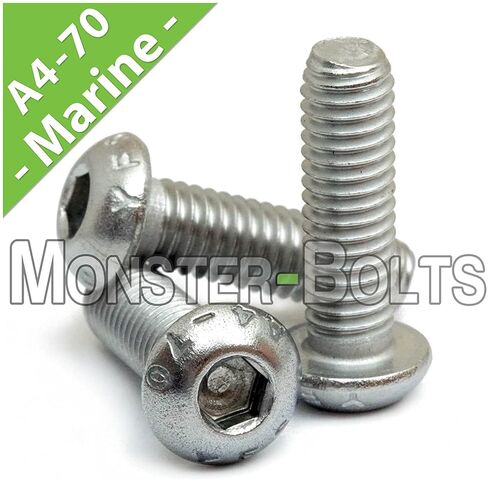 MonsterBolts - براغي بغطاء مقبس رأس M6 × 25 مم، ISO 7380، فولاذ مقاوم للصدأ بدرجة بحرية، 10 عبوات in Saudi Arabia
