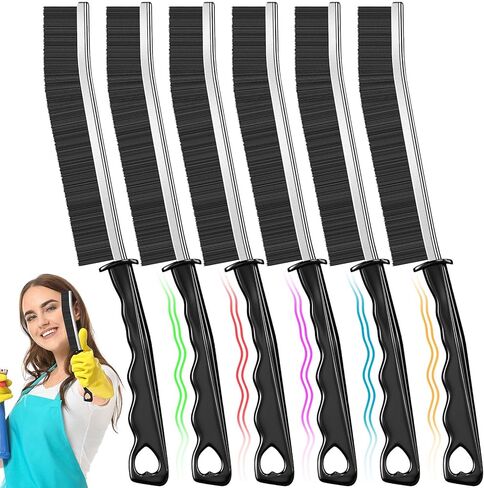 Crevice Cleaning Brush, Pack of 6, Hard Bristle Crevice Cleaning Brush, Shower Cleaner Brush, Bathroom Gap Cleaning Brush, Multifunctional Cleaning Tools, Gap Brush, Grout Brush for for Household Use in Saudi Arabia