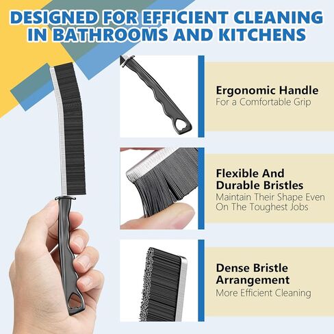 Crevice Cleaning Brush, Pack of 6, Hard Bristle Crevice Cleaning Brush, Shower Cleaner Brush, Bathroom Gap Cleaning Brush, Multifunctional Cleaning Tools, Gap Brush, Grout Brush for for Household Use in Saudi Arabia