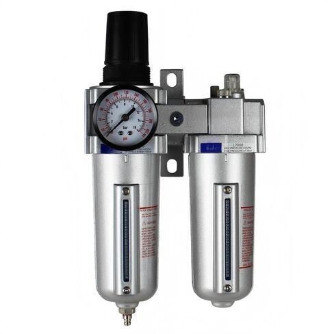 FRL724N Compressed Air Moisture Filter Regulator Oiler Separator Lubricator - for THB Compressed Air Treatment Parts- Compressor Lubricator Combo- 1/2" FNPT 225 PSI 140CFM 5.1 oz L 6" W 3.5" H 10.75" in Saudi Arabia