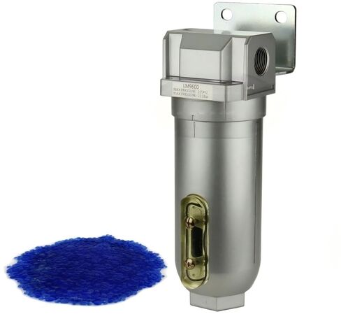 LM966N 3/4" Compressed Air in Line Filter Desiccant Dryer Moisture Water Separator - 225 PSI / 15.5 Bar 3/4" FNPT Width 4.5" x 3.5" with Wall Mounting Bracket, Height 10-1/8" - Air Compressor Parts in Saudi Arabia