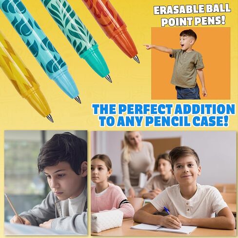 Pokemon Erasable Pens Set with 0.6mm Tip for Kids, Retractable Ballpoint Pens with 3D Toppers for School Drawing Writing Pikachu Anime Gifts for Kids (Multi Pikachu & Eevee) in Saudi Arabia