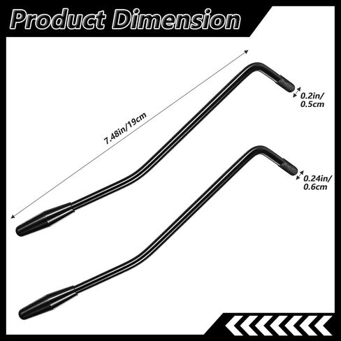 2 قطعة 5 مللي متر و 6 مللي متر خيط Tremolo Arm Whammy Bar جيتار كهربائي Tremolo Arm موضوع جيتار Whammy Bar مع طرف معدني نظام أذرع Tremolos أسود in Saudi Arabia