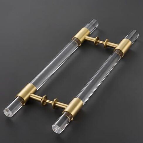 Sliding Door Clear Handles with Brass Base Commercial Double Sided Bar Handle for Single Entry Door in Saudi Arabia