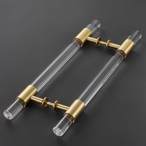 Sliding Door Clear Handles with Brass Base Commercial Double Sided Bar Handle for Single Entry Door in Saudi Arabia
