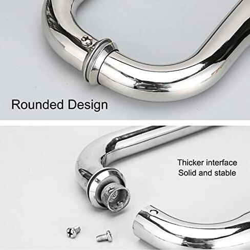Stainless Steel Round Shape Commercial Door Handles for Interior Exterior Glass Door Modern Sliding Shower Door Knob Push Pull Design (Size: 25cm*22.5cm) in Saudi Arabia