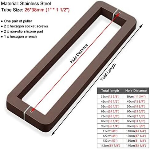 Door Pull Push Bar Handle for Commercial Entry Doors Barn Door Hardware Handles and Pulls 52in (132cm) in Saudi Arabia