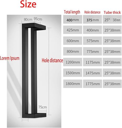Modern Square Stainless Steel Barn Door Handle Heavy Duty Push Pull for Commercial Entrance Office Shop Front 60/80/120 cm Length in Saudi Arabia