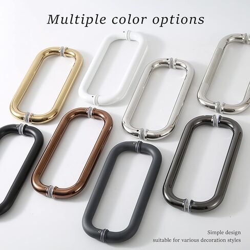 Heavy Duty Glass Door Handles Commercial Double Side Push Bar and Pull Handle Easy to Install Black 33cm (13")*30cm in Saudi Arabia