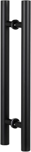 Modern Black Commercial Push Pull Glass Door Handles for Barn Door Double Sided Door Grab for Interior/Exterior Front Door (Size: 60X36cm/23.6"X14.1") in Saudi Arabia