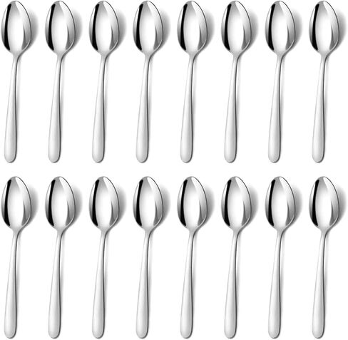BEWOS 24 Pieces Teaspoons, 6.2 Inches Stainless Steel Teaspoons Silverware, Spoon Silverware, Coffee Spoons, Small Spoon, Mirror Polished, Dishwasher Safe, Silver Spoons For Home, Restaurant in Saudi Arabia