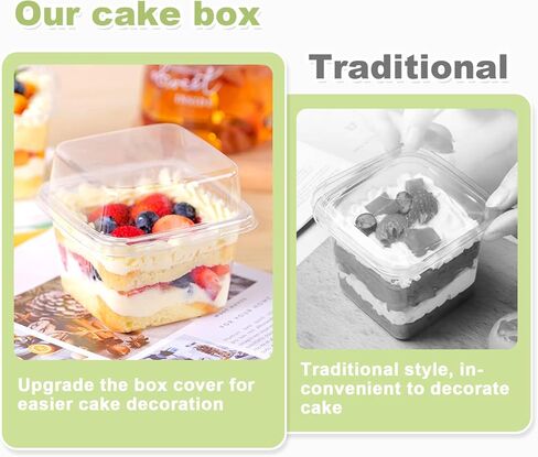 25 قطعة من أكواب الحلوى الشفافة المربعة الصغيرة من YOIYINI مع أغطية وملاعق، وحاويات آيس كريم بلاستيكية، وأكواب فاكهة مع غطاء للحفلات، وأكواب حلوى للاستعمال مرة واحدة للفواكه والسلطات والكب كيك والبارفيه والبودينج in Kuwait