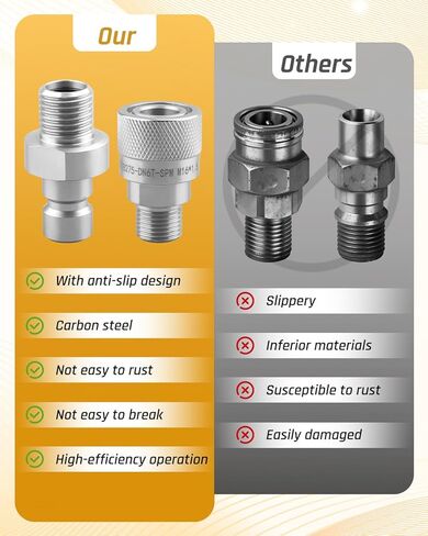 تركيبات التوصيل السريع الهيدروليكي من M16 إلى M14، 4 عبوات - 2 قارنات توصيل للذكور والإناث مع مكبس مدمج - مناسبة لـ AGT ومعظم الحفارات الصغيرة الصينية - تتضمن 4 حشوات in Saudi Arabia