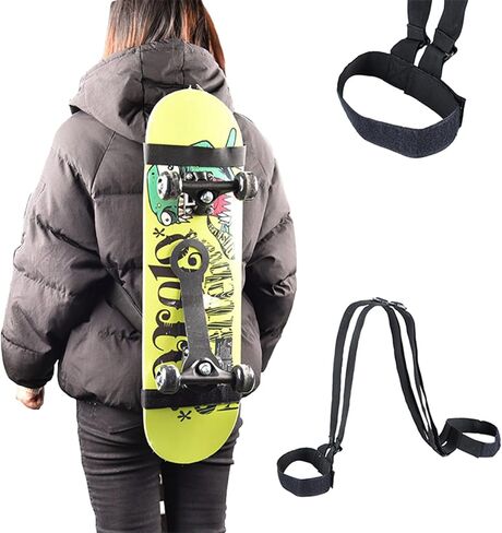 Hejhncii أكتاف لوح التزلج حزام حمل حقيبة الظهر المحمولة أحزمة قابلة للتعديل Longboards حقيبة الظهر الناقل سهل الاستخدام الأكتاف حزام حمل ملحق خارجي in Kuwait
