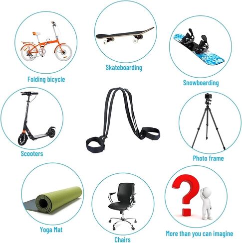 Hejhncii أكتاف لوح التزلج حزام حمل حقيبة الظهر المحمولة أحزمة قابلة للتعديل Longboards حقيبة الظهر الناقل سهل الاستخدام الأكتاف حزام حمل ملحق خارجي in Kuwait